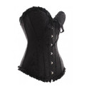 Corset damassé décolleté cœur noir