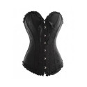 Corset damassé décolleté cœur noir