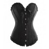 Corset damassé décolleté cœur noir