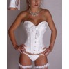 Corset damassé décolleté cœur ivoire