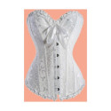 Corset damassé décolleté cœur ivoire