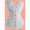 Corset damassé décolleté cœur ivoire