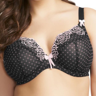 Soutien gorge Elomi Betty Noir à Pois roses