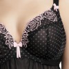 Nuisette Babydoll Elomi Betty décolleté plongeant noir