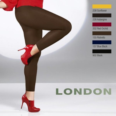 Collant opaque sans pied legging grande taille 60 deniers Cette London noir et couleur