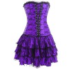 Robe corset courte avec tulle brodé Pompadour noir/violet