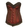 Corset en soie et dentelle Calamity marron