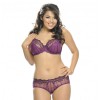 Shorty en dentelle Curvy Kate Emily noir et violet