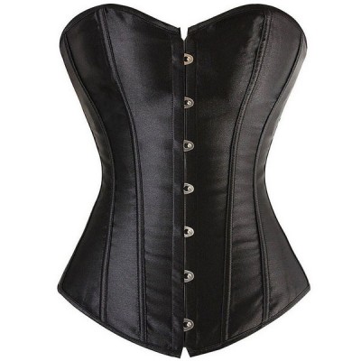 Joli corset grande taille satiné noir pour toutes occasions