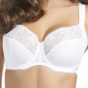 Soutien gorge bonnets dentelle larges du D au H Fantasie Elodie blanc