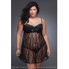 Nuisette Babydoll grande taille à armature Carla noire