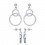 Boucles d'oreilles doubles cercles argent rhodié et strass
