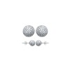 Boucles d'oreilles boules en argent rhodié et strass