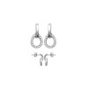 Boucles d'oreilles gouttes en argent rhodié et strass