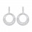 Boucles d'oreilles cercles argent rhodié et strass