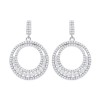 Boucles d'oreilles cercles argent rhodié et strass