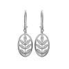 Boucles d'oreilles feuilles argent rhodié et strass