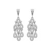 Boucles d'oreilles gouttelettes en argent rhodié et strass