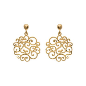 Boucles d'oreilles plaqué or avec décor style dentelle