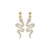 Boucles d'oreilles plaqué or serpents et strass