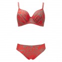 Haut de maillot de bain grande taille Fantasie Swim a motifs rouges et gris