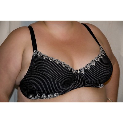 Soutien-gorge armatures Amor rayé noir et blanc 115C