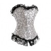 Corset en satin damassé argenté So Beauty