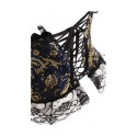 Corset brocart Flower Metal bleu et or