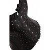 Corset en satin noir et strass Star