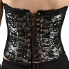 Corset en dentelle brodée noir et argenté Pretty