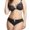 Ensemble string et soutien gorge Elomi Betty Noir et Rose