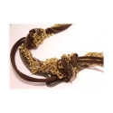 Collier tresse métal imitation cuir