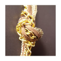 Collier tresse métal imitation cuir
