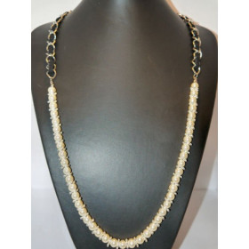 Collier perle coloris nacre argenté ou doré