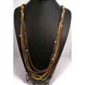 Collier multi tresse perles et strass