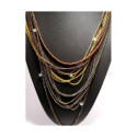 Collier multi tresse perles et strass