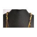 Collier multi tresse perles et strass