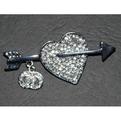 Broche cœur strass