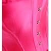 Corset victorien en satin rose et dentelle blanche