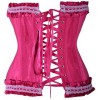 Corset victorien en satin rose et dentelle blanche